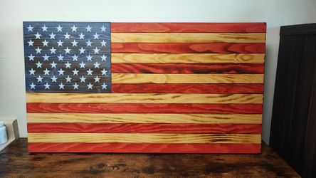 Handmade Wooden American Flag – Rustic Wall Art