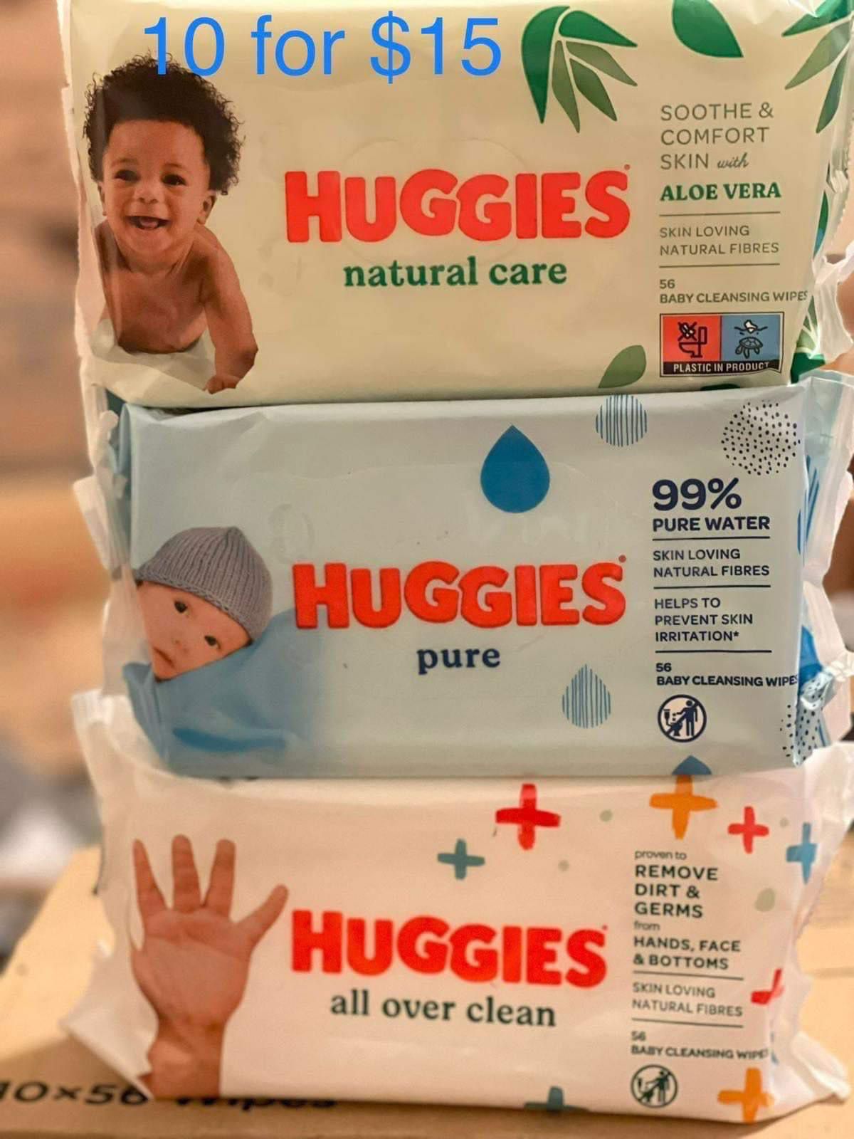 Huggies Wipes 10 Pck For 15$
