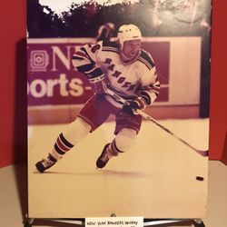 New York Rangers Hockey Jan Erixion 1983-93 Photo On Wood