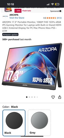 ARZOPA. 17.3 monitor  A1M