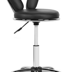 Rolling Swivel Salon Stool Chair Nail Chair Height Adjustable Home Spa Massage Manicure Facial Stool with Backrest and Wheels, Black 592317