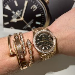 41mm Rose Gold Watch Vvs Diamonds 170gr Weight Swiss Movement 