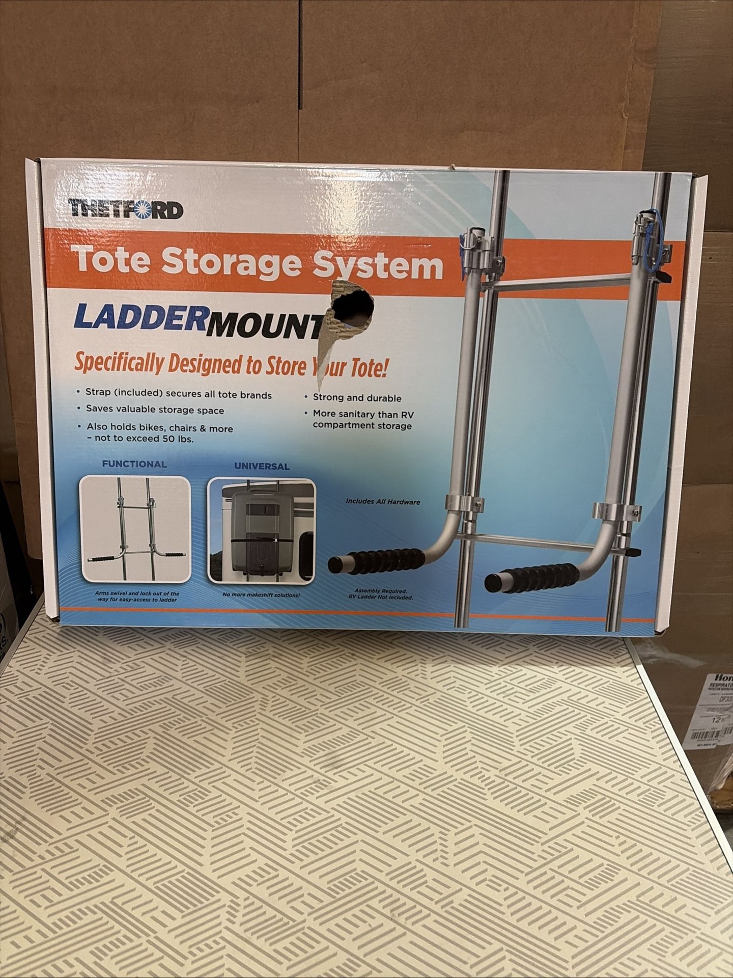 Tote Storage System Ladder Mount