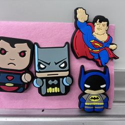 Set of 4 Superhero Crocs Charms (Jibbitz) – Batman & Superman Style