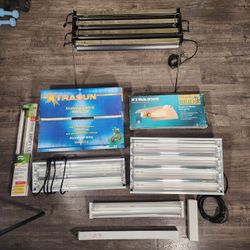 Huge Lot of Plant Growing High Output Fluorescent Lights Reflectors Hydra Farm EnviroGro Xtrasun
