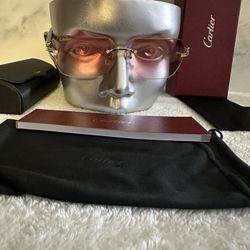 Cartier Buffalo Glasses Rose Pink Tint