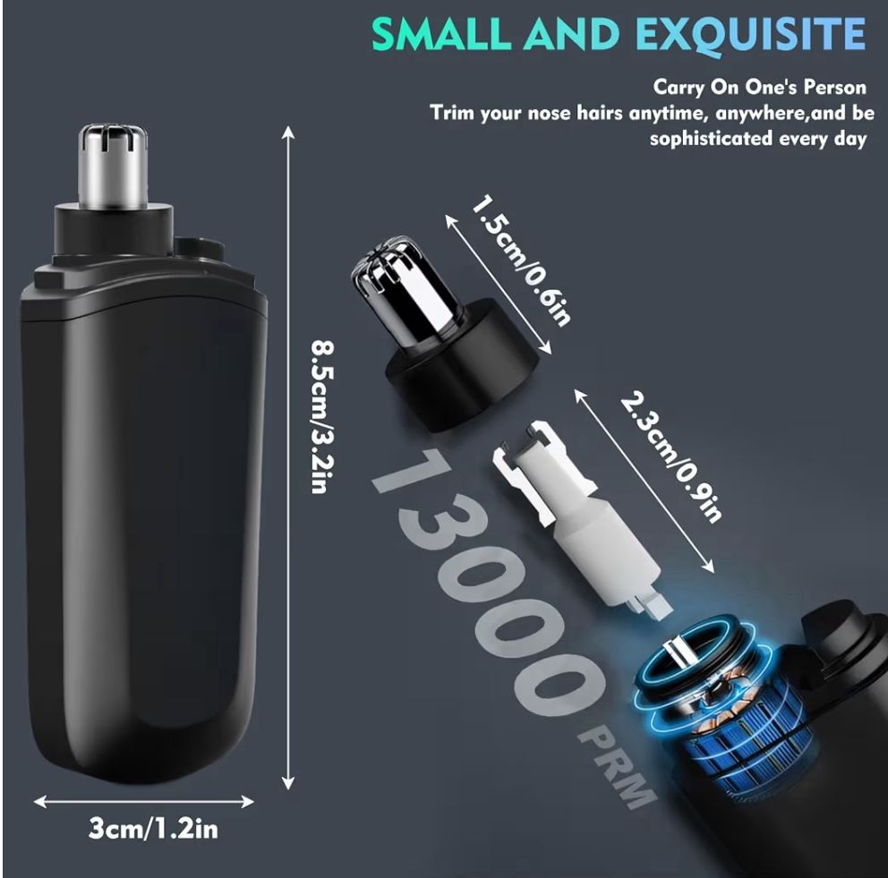 Electric Mini Nose N Ear Hair Trimmer Rechargeable Type C