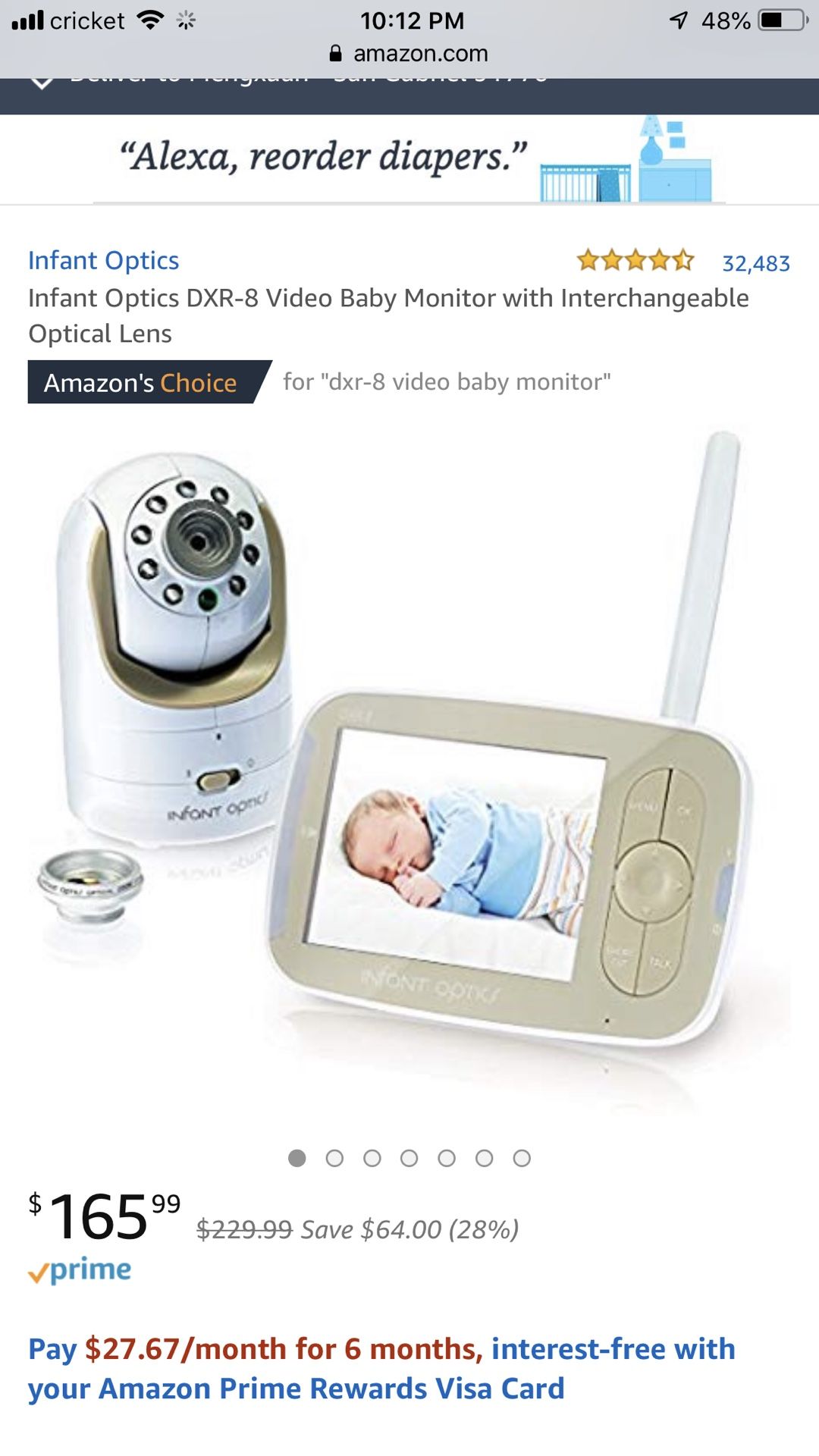 DXR-8 infant optics two cameras plus one monitor