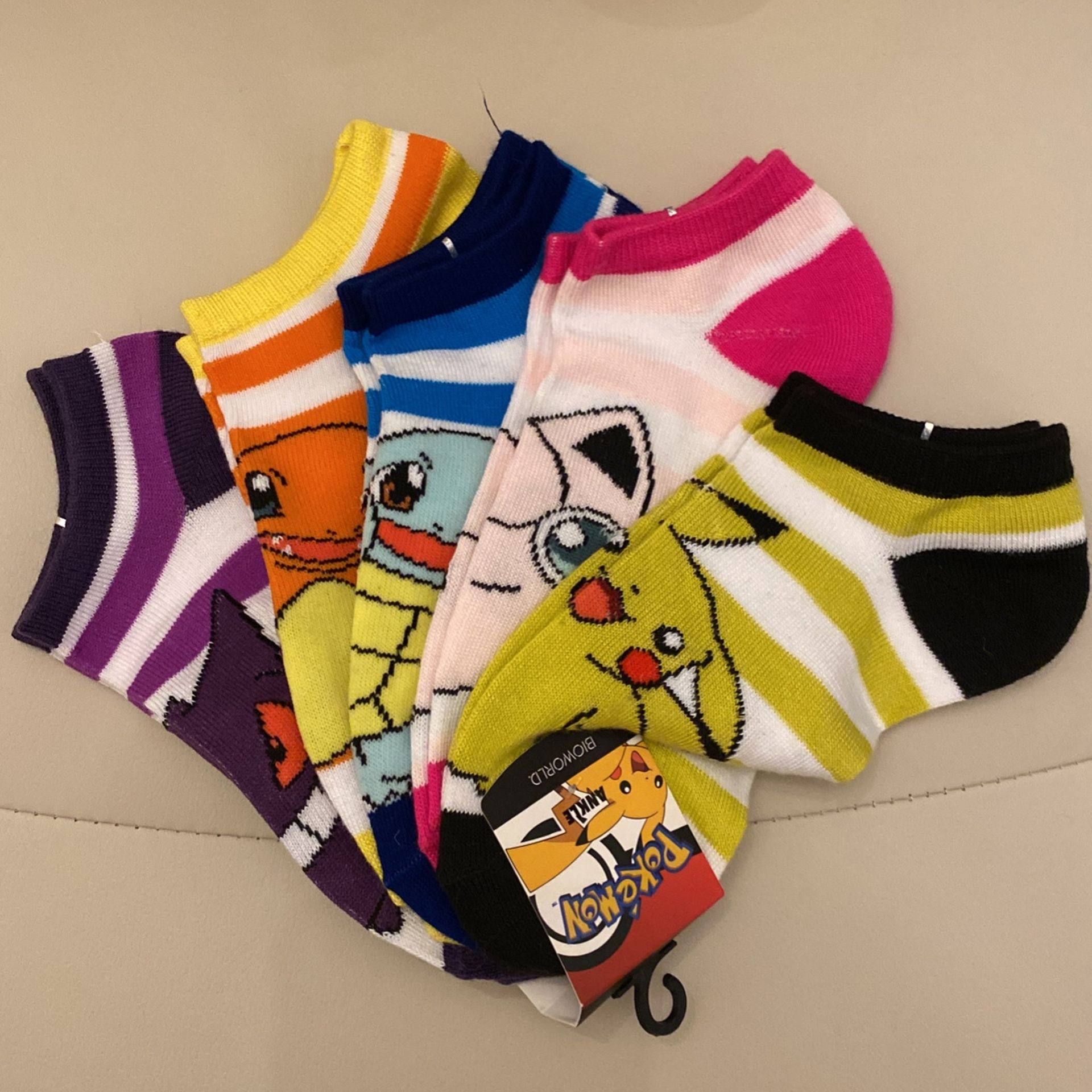 Pokemon Socks New Ankle Size 5-10 5-pack Gift 🎁 