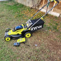 RYOBI
ONE+ HP 18V Brushless 16 in. Cordless Battery Walk Behind Push Lawn Mower with (1) 4.0 Ah Batteries and (1) Charger