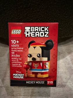 LEGO BrickHeadz 40673 Spring Festival Mickey Mouse, new and sealed. Mickey in his Lunar New Year tang suit holding a lantern — 120 pieces, BrickHeadz