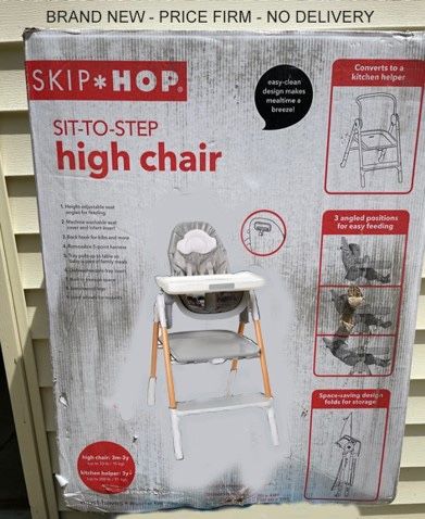 New, Price Firm, Skip Hop Sit-to-Step High Chair