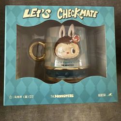 THE MONSTERS Let's Checkmate Series Mug Labubu Blue Popmart Authentic