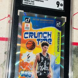 2024 Donruss Euroleague Victor Wembanyama Crunch Time Laser #ed 40/149 SGC POP 1 Only SPURS
