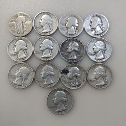 13 Silver Quarters 