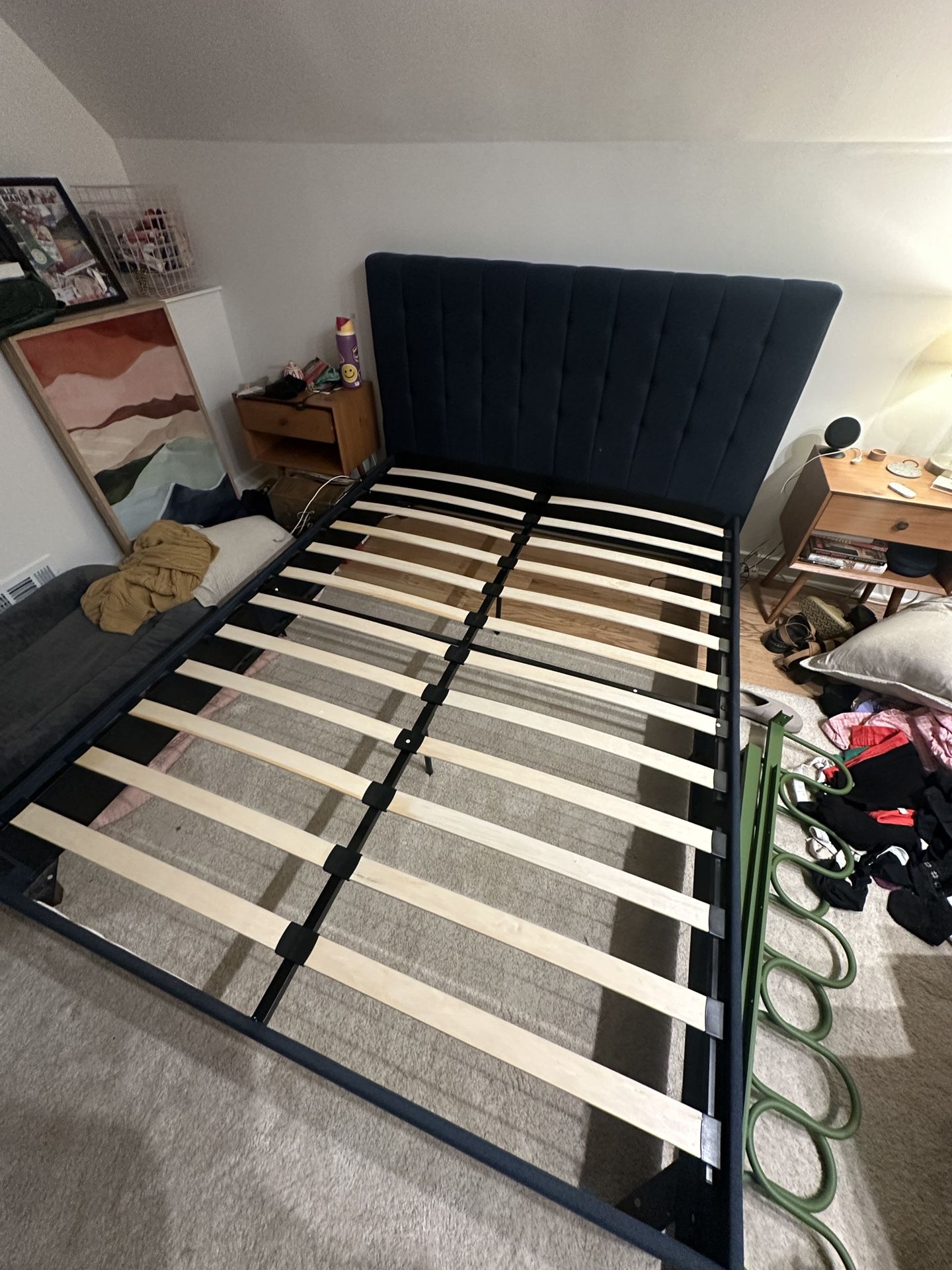 Acquaviva Upholstered Platform Bed Navy (Queen)