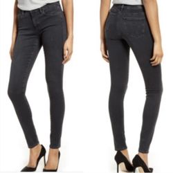 AG Adriano Goldschmied Womens Dark Grey Low Rise The Legging Super Skinny Jeans