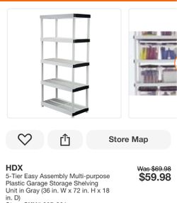HDX 5-Tier Plastic Garage Storage Shelving Unit