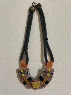 Multicolor Rope Statement Necklace - 3$