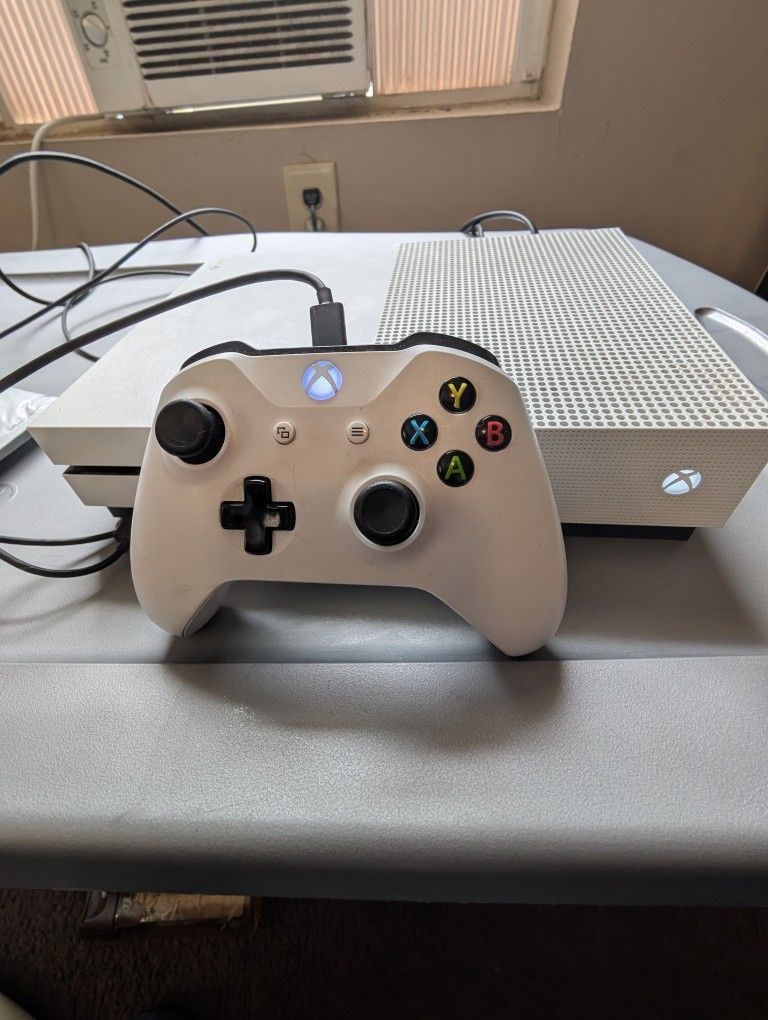 Microsoft Xbox One S With Controller And Cables
