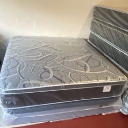 King Size Mattress Pillow Top 14” Inches  Excellent Comfort Also Available: Twin, Full, And Queen New From Factory With Its Plastic Same Day Delivery 