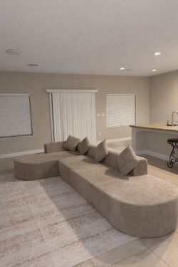 New Modern Tan L-Shape Sectional Sofa - Large Modular Couch