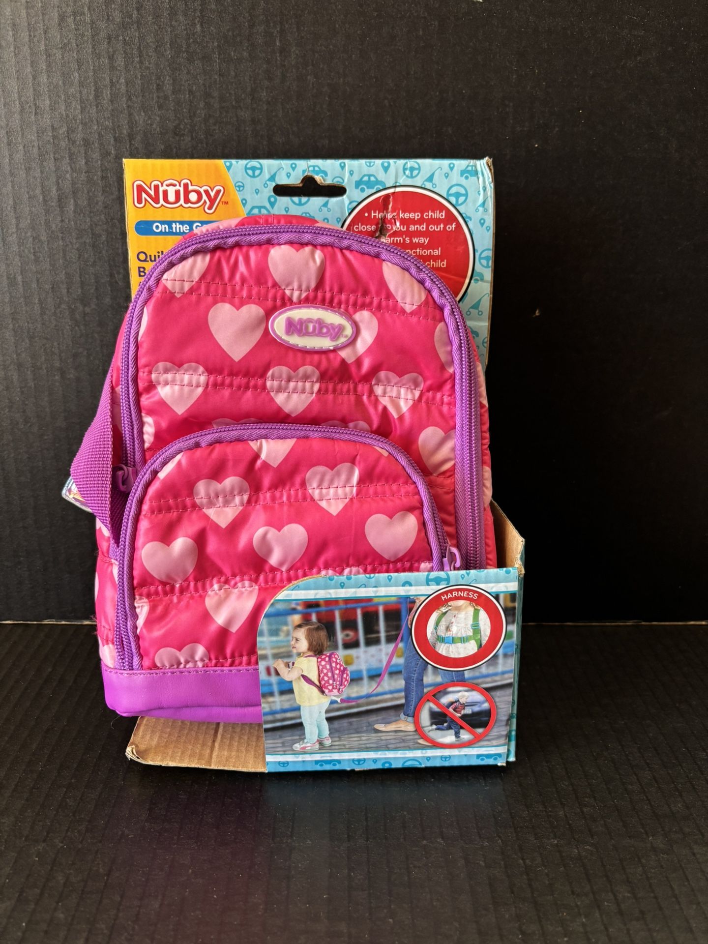 New Nuby Quilted Mini Harness Backpack