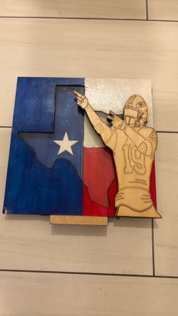 Handmade Texas logo and San Francisco 49ers wooden 3-D picture