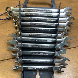 Vintage Craftsman 11 Piece Wrench Set - 6 SAE Speed Wrench, 5 Metric Open End