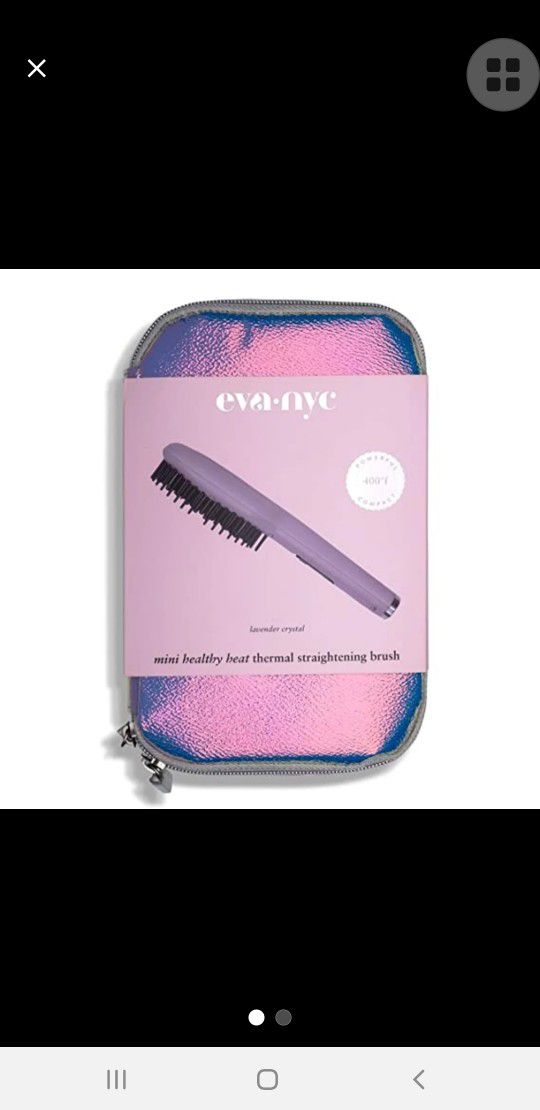 Eva NYC Mini Healthy Heat Thermal Straightening Brush, Lavender