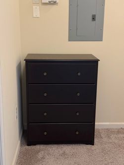 Black 4-Drawer Wood Dresser