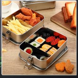 Stainless Steel Leakproof Bento Lunch Box with Removable Divider