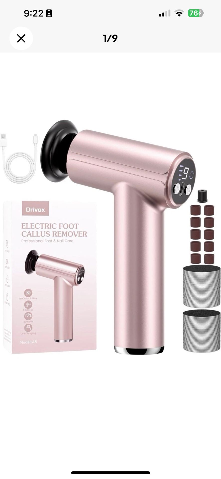 Electric Callus Remover for Feet, Rechargeable Electric Foot Callus Remover Pink €