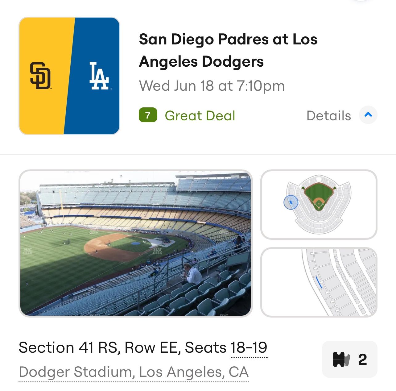 Dodger vs Padres 06/18