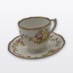 Roslyn China England MAY Demitasse Cup Saucer Gold Trim