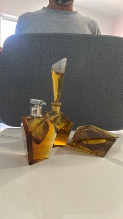 Vintage Amber Glass Set from East Berlin Germany