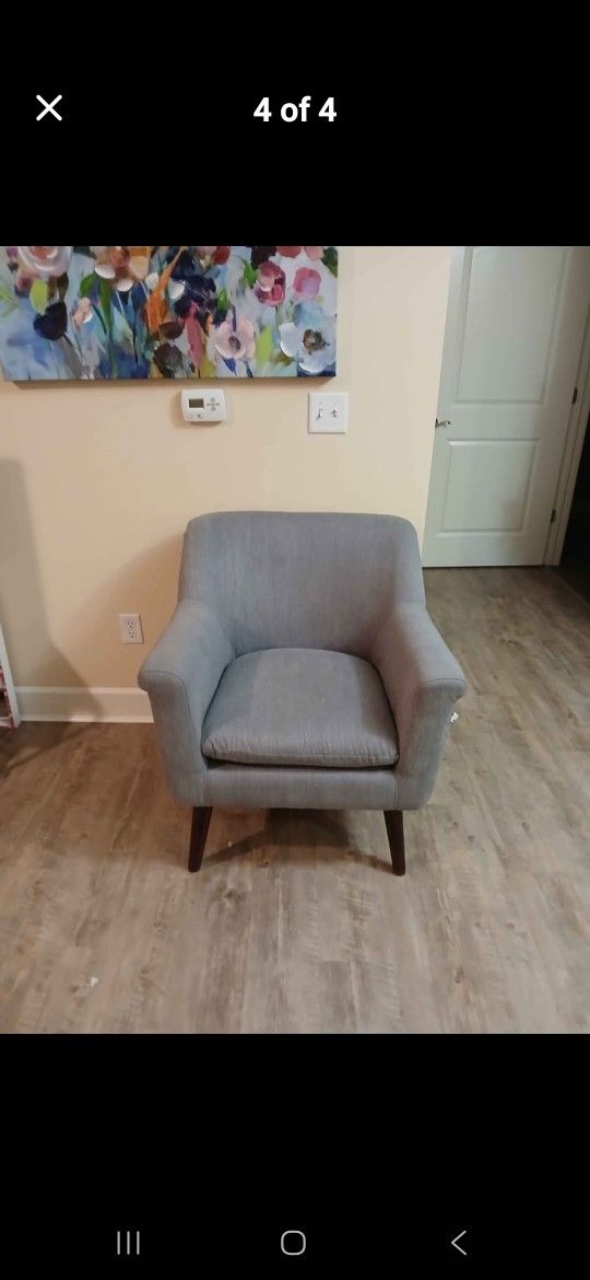 Grey Cushiony Arm Chair