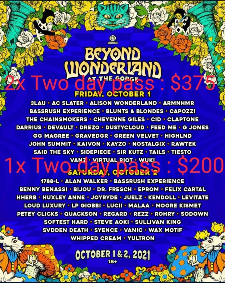 Beyond Wonderland 2 Day Passes