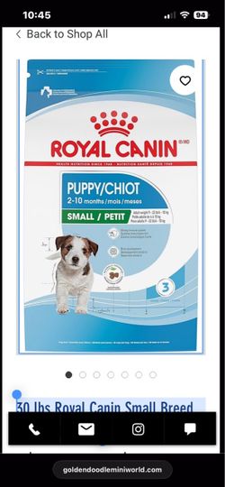 30 lbs Royal Canin Small Breed Dry Puppy Food