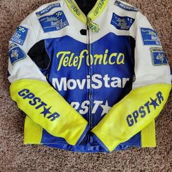 Vintage (Limited Edition) Leather Racing Telifonica Movistar Jacket Gpstar