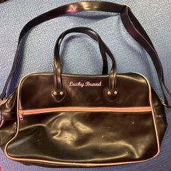 Lucky Brand Black leather duffel bag 