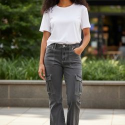Forever 21 Gray Flare & Wide Leg Jeans