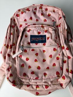 JanSport Big Student Backpack - Pink Strawberry Print (Model JS0A47JK)