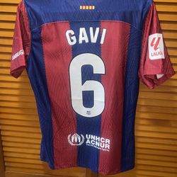 Barcelona Home Player Version Jersey Gavi Small