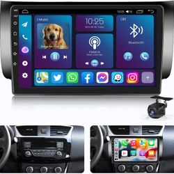 4 Core 2+32G Car Stereo for Nissan Sentra 2013-2017, 10.1 Inch Touchscreen with CarPlay & Android Auto 1080P AHD Backup Camera, 5G-WiFi 5.0 Bluetooth 
