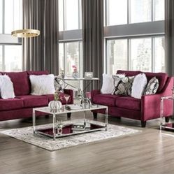Brand New Super Plush Plum Sofa & Loveseat (Pillows Are Included)