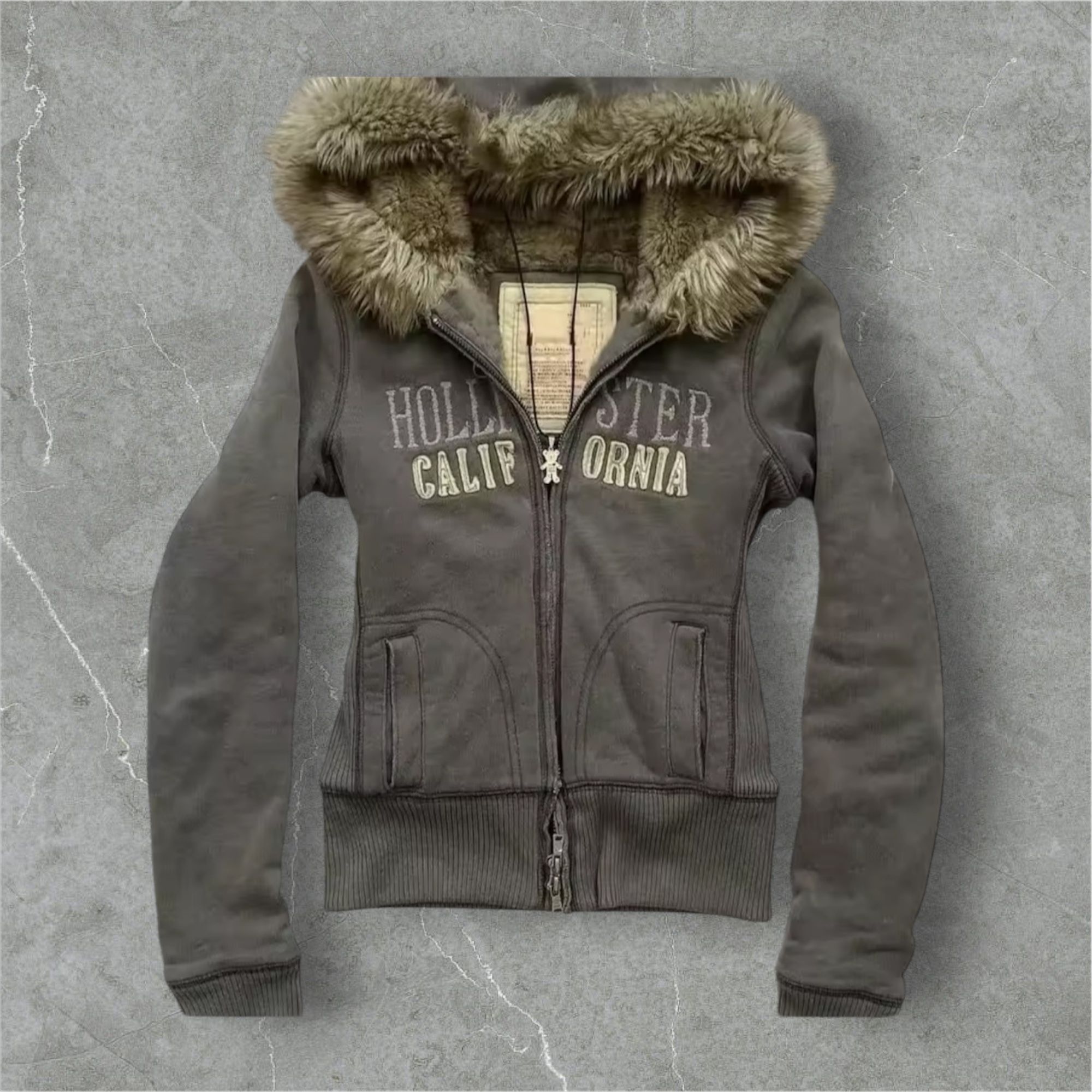 Furry Zip Up Hollizter Hoodie