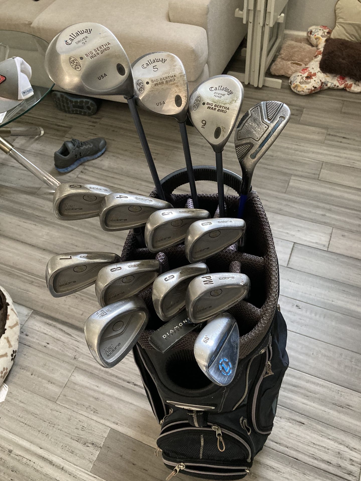 COMPLETE NAME BRAND GOLF CLUB STARTER SET IRONS WOODS DRIVER HYBRID