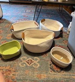 Lot of Large Cloth Organizer Baskets
