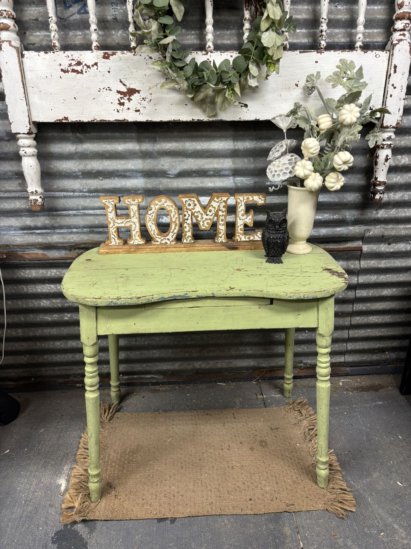 Vintage Solid, Wood Table Or Desk